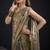 Grey color satin silk floral printed work designer saree