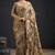 Brown color satin silk floral printed work designer saree