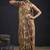 Brown color satin silk floral printed work designer saree