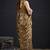 Golden color satin silk floral printed work designer saree
