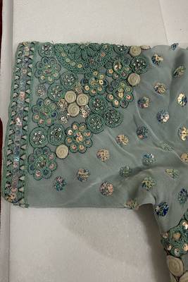 Powder blue designer blouse with heavy floral embroidery & sequins 2