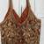 Rust red sequin & zardosi work blouse with scalloped straps