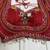 Red navratri blouse with mirror & kutchi embroidery