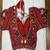 Red navratri blouse with mirror & kutchi embroidery