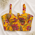 Mustard yellow silk corset blouse with kalamkari prints & sequins