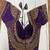 Deep purple silk blouse with heavy gold zari & sequin work