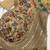Gold silk blouse with multi-color paisley embroidery & panel sleeves
