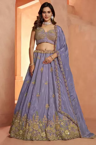 Bridal Couture Rani Lehenga with Royal Floral Embroidery
