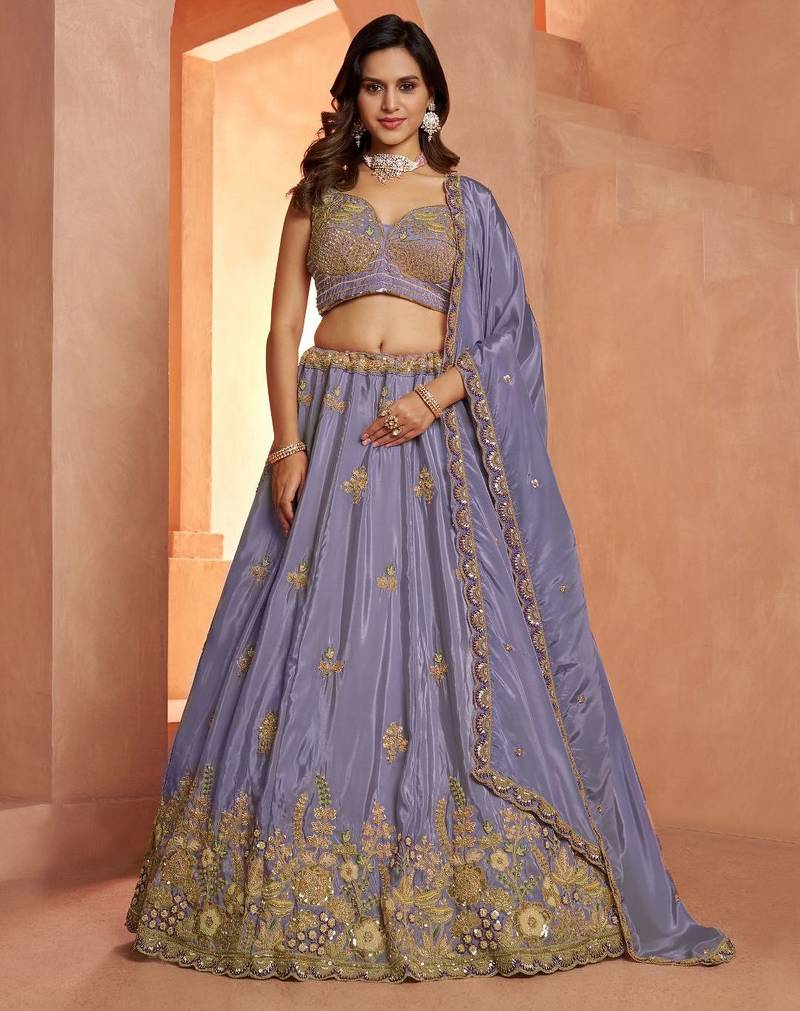 Bridal Couture Rani Lehenga with Royal Floral Embroidery