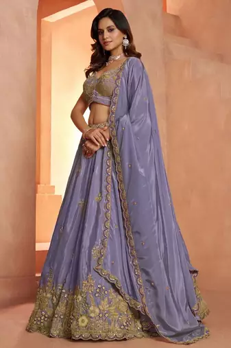 Bridal Couture Rani Lehenga with Royal Floral Embroidery