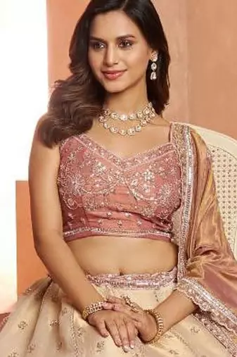 Designer Peach  Lehenga with Luxurious Embellished Details