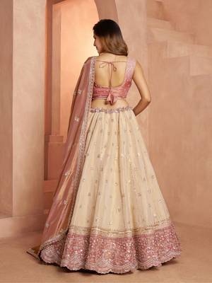 Designer Peach  Lehenga with Luxurious Embellished Details 3