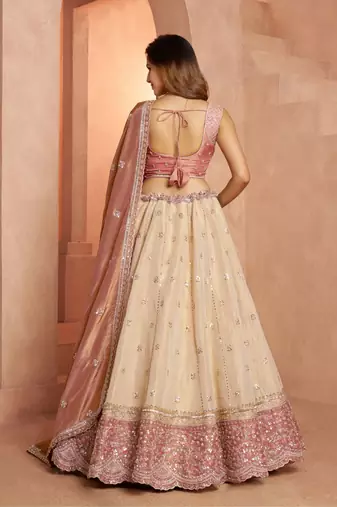 Designer Peach  Lehenga with Luxurious Embellished Details