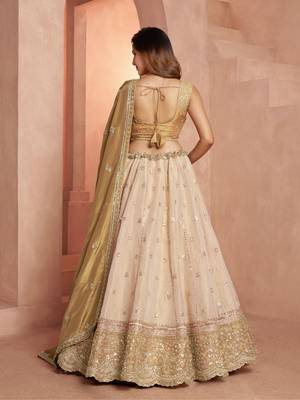 Graceful Gold Lehenga Featuring Handcrafted Embroidery 2