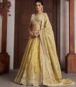 Radiant Haldi Special Lehenga in Banarasi Tissue Fabric