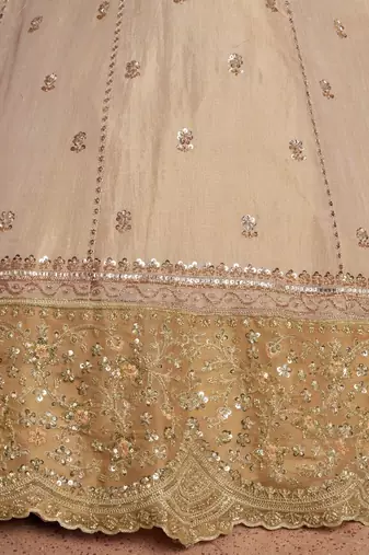 Graceful Gold Lehenga Featuring Handcrafted Embroidery