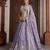 Luxurious Purple Banarasi Tissue Lehenga Adorned with Bead Embellishments