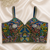 Navy blue silk bustier blouse with heavy sequin & resham embroidery