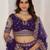 Luxurious Purple Lehenga Featuring Intricate Floral and Bird Designs