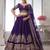 Designer Purple Silk Lehenga Choli with Embroidered Peacock Motifs