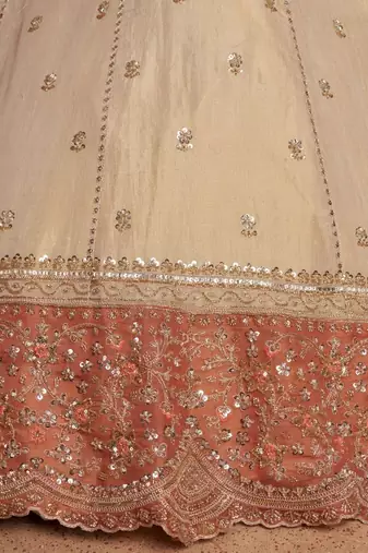 Dreamy Rust Cream Girlish Lehenga with Handcrafted Embellishments