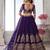Designer Purple Silk Lehenga Choli with Embroidered Peacock Motifs