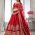Premium Red Silk Lehenga Set with Peacock-Inspired Craftsmanship