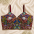 Maroon heavily embroidered crop top for sangeet/cocktail party | multi-color handwork