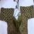 Dark green printed blouse with sweetheart neck & back dori