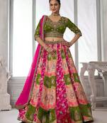 Designer Multi-Color Mehendi Lehenga Choli with Embroidered Blouse
