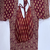 Maroon block print bustier blouse with sweetheart neck & back dori