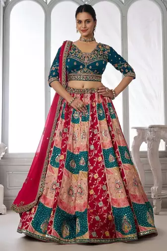Designer Multi-Color  Lehenga Choli with Embroidered Blouse