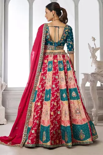 Designer Multi-Color  Lehenga Choli with Embroidered Blouse