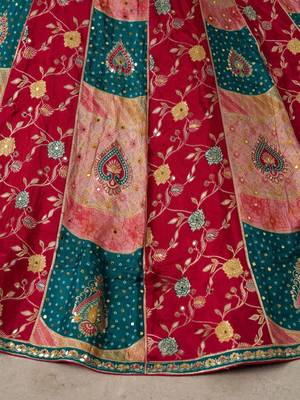 Designer Multi-Color  Lehenga Choli with Embroidered Blouse 4