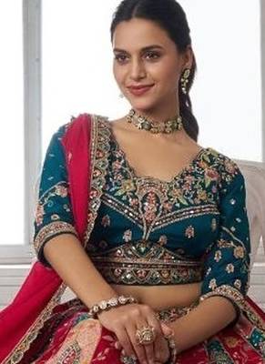 Designer Multi-Color  Lehenga Choli with Embroidered Blouse 5