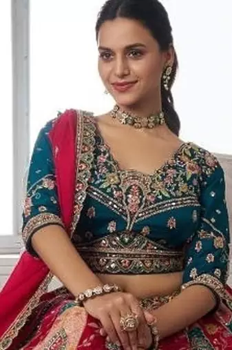 Designer Multi-Color  Lehenga Choli with Embroidered Blouse