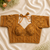 Mustard ochre block print bustier blouse with sweetheart neck & back tie