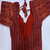 Red & purple block print bustier blouse with sweetheart neck & back tie