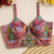 Multicolor heavy embroidered designer sweetheart neck readymade blouse