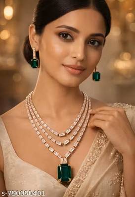  gold plated kundan choker bridal necklace earrings jewelry set 3