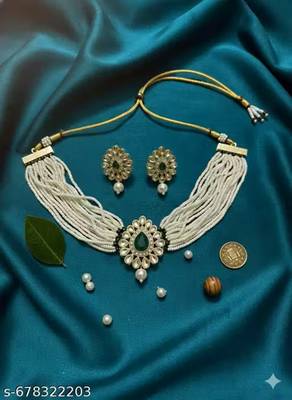 Indian bollywood gold plated kundan choker bridal necklace earrings jewelry set 3