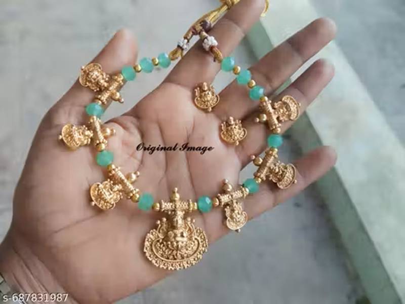 Indian bollywood gold plated kundan choker bridal necklace earrings jewelry set