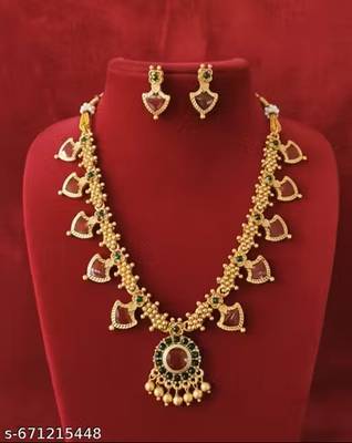  gold plated kundan choker bridal necklace earrings jewelry set 2