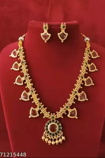  gold plated kundan choker bridal necklace earrings jewelry set