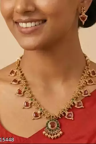  gold plated kundan choker bridal necklace earrings jewelry set