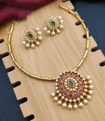 Indian bollywood gold plated kundan choker bridal necklace earrings jewelry set