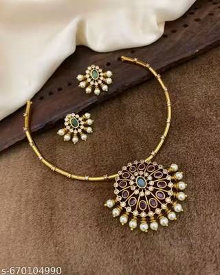 Indian bollywood gold plated kundan choker bridal necklace earrings jewelry set 2