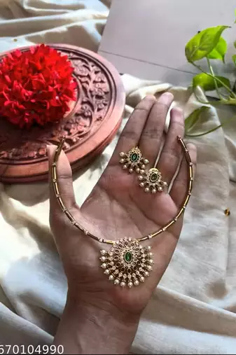 Indian bollywood gold plated kundan choker bridal necklace earrings jewelry set