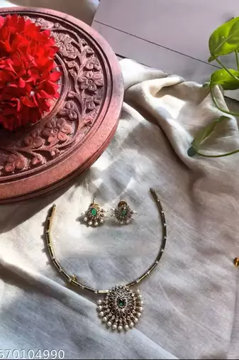 Indian bollywood gold plated kundan choker bridal necklace earrings jewelry set