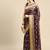 Multi geometric printed poly silk casual saree with blouse piece